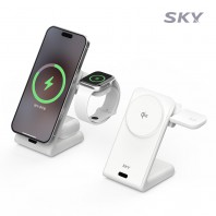 스카이 필 3in1 Qi2 맥세이프 고속 무선 충전기 W60Q