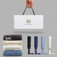 잭니클라우스 3단 암막 완전자동 + 호텔수건 160g(국산) 선물세트