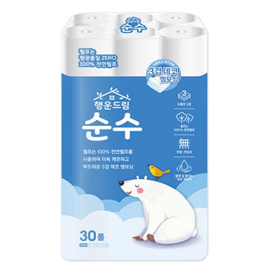2541 행운드림 순수 3겹30롤 천연펄프 화장지