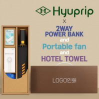 협립 3단60 슈퍼TEN(10K) 컨테이너 완전자동우산 +배터리+손선풍기+스포츠타월-세트