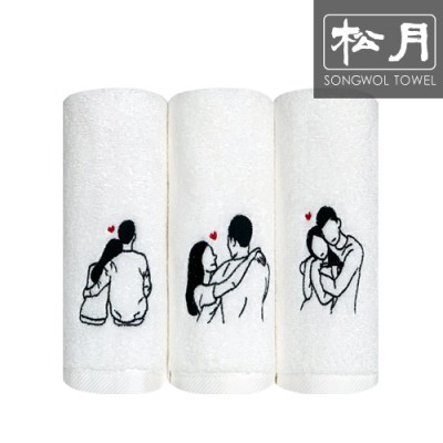 송월 호텔 커플자수타올1P. 150g