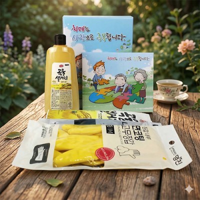 치매에방 홍보 주방세제 주방장갑 5종 세트 B-2호 케이스 변경가능