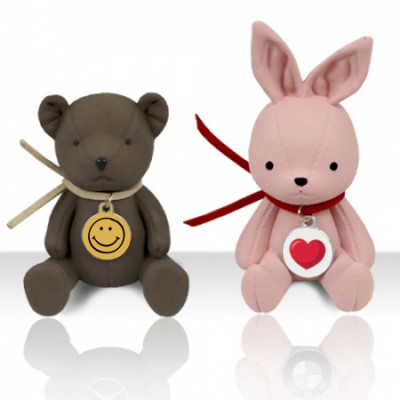 가죽인형 엠블럼 차량용 석고 방향제