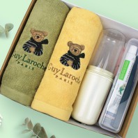 베어타올2매 핑크솔트 치약 양치세트