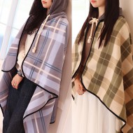 패턴 후드망토 담요