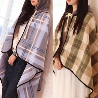 패턴 후드망토 담요