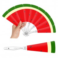 패션9쪽 스마일 (중) 투명자루 부채