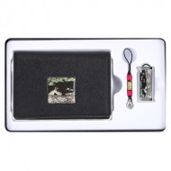 채색송학자개소가죽명함지갑+채색송학자개USB(8GB~64GB)