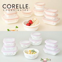 코렐_코디네이츠 밀크글라스 밀폐용기 혼합 10종 (산호세/자카드밴드)