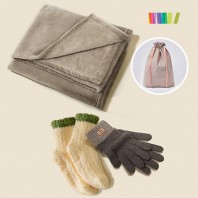 세트) 수면양말M+터치장갑+무릎담요