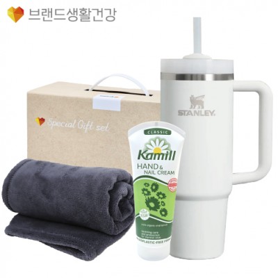 브생건 방한세트 67호(스탠리 퀜처 텀블러 887ml+카밀 핸드크림100ml+따뜻한 소프트 담요)