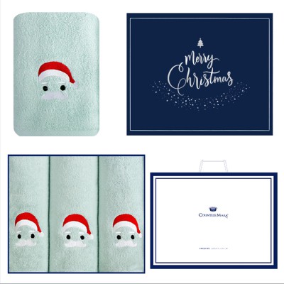 [송월타올] 산타 3매세트+쇼핑백