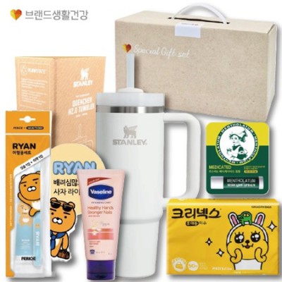 브생건58호(스탠리 퀜처887ml텀블러+크리넥스휴대용티슈+카카오여행용양치세트+바세린 핸드크림+멘소래담 립밤)
