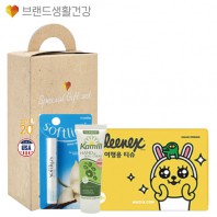 브생건691호 3종세트(카밀 핸드크림+멘소래담 소프트립스 립밤+크리넥스 카카오티슈)
