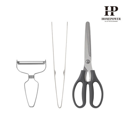 [홈파워] 키친툴 3P 양배추칼 세트 (양배추칼+핀셋집게+주방가위)