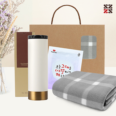 따뜻한담요텀블러세트-A체크