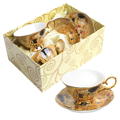 키스명화 본차이나 커피잔 2인 세트