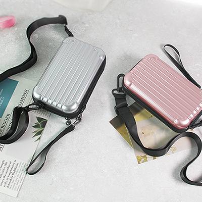 여행용 미니 하드 캐리어 스트랩2종 파우치