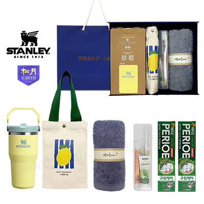 데일리 스탠리 플립스트로 591ml 포멜로2호 텀블러 파우치 M엘지칫솔치약100g세트