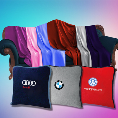 벨보아  3면쿠션+폴라 담요-평직