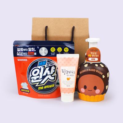 슈가버블 버블원샷 캡슐세제  브래드이발소 핸드워시 3종세트