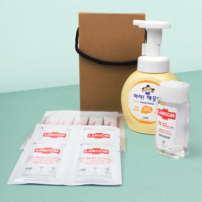 위생방역용품 4종세트 랩신 손소독제 아이깨끗해 2080 가글