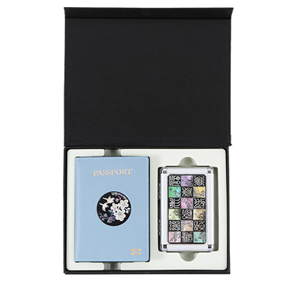 매화나전가죽여권지갑+신문자도자개손톱깎이2종세트