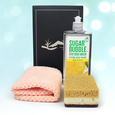 핸드타올 주방세제 떡수세미 주방용품 3종세트 종이케이스