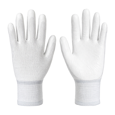 화이트 폴리 PU 팜 코팅 장갑