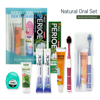 덴탈케어세트 죽염광폭LG칫솔치약 스펀지치실 카밀핸드크림 가그린2p