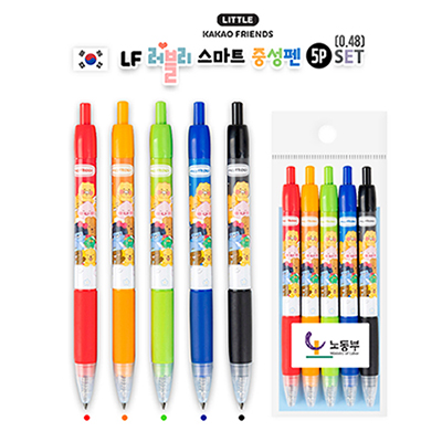 카카오 LF 러블리 스마트 중성펜 5P세트(0.48)