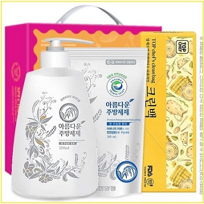 아름다운 주방세제500펌프 300리필 크린백 3종세트