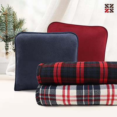 타탄더블양면 쿠션담요B