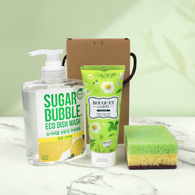슈가버블 세제 부케가르니 핸드크림 떡수세미 3종세트