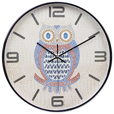 300 심플크롬부엉이벽시계