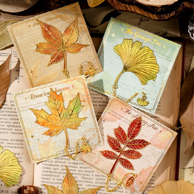 제이엘 나뭇잎 금속 책갈피 북마크