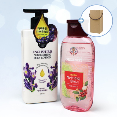 LG생활건강 아이리스 바디로션 오가니스트 샴푸 2종세트