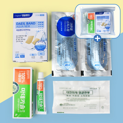 정품 대일밴드 아쿠아 혼합12매 마데카솔 연고 미니구급 5종세트
