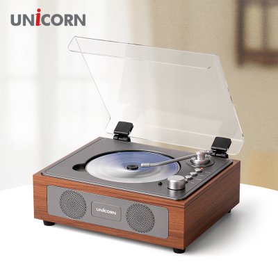 [유니콘] 엔틱 레트로 블루투스 휴대용 무선 CD플레이어 전용리모컨 MF-500CD