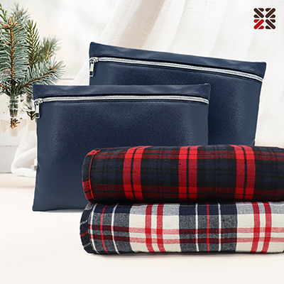 타탄더블양면 클러치쿠션담요B