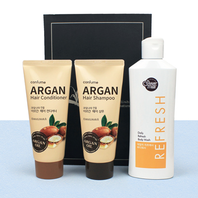 과일나라 아르간 샴푸 컨디셔너 샤워메이트 바디워시 3종세트