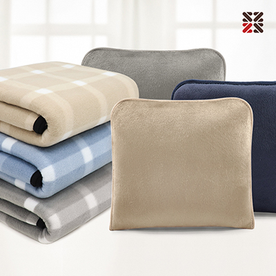 그리드체크특대쿠션담요