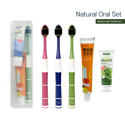 M케이스 죽염광폭LG칫솔 페리오 카밀핸드크림 칫솔치약세트