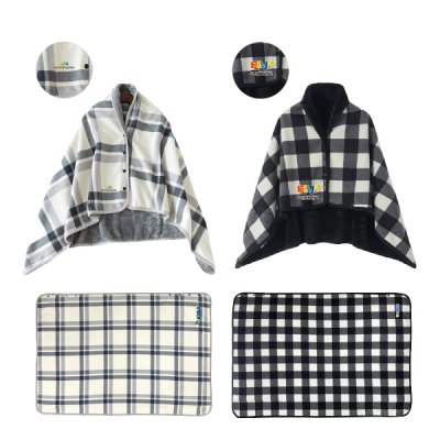 극세사 똑딱이 망토무릎 담요  145x100(cm)