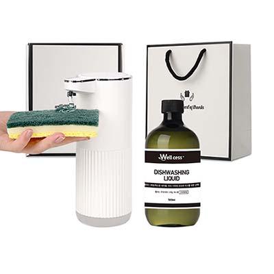 웰세스 WG-101G 젤 주방세제 자동 디스펜서 1개 + 리필 500ml 1개 세트