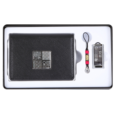 수복문자도자개소가죽명함지갑+수복문자도자개USB (8GB~64GB)