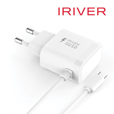 아이리버 IHA-HQ33C QC 3.0 C핀 18W 일체형 급속 가정용 충전기(1.2M 케이블)
