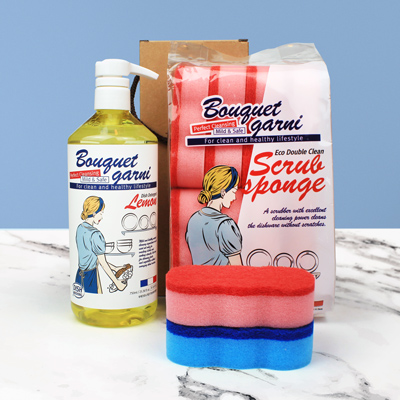 부케가르니 주방세제 750ml 부케가르니 고품질 수세미 2개