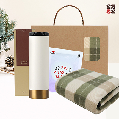 따뜻한담요텀블러세트-A체크특대