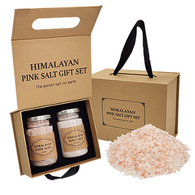 웰세스 S2 히말라야핑크솔트 세트 (핑크알갱이250G,핑크파우더250G,대나무스푼)